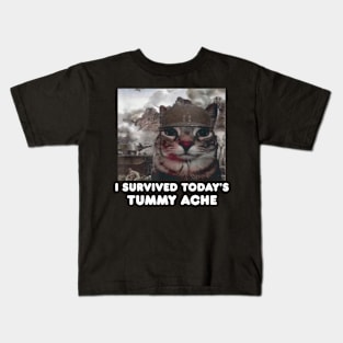 I Survived Today's Tummy Ache Meme Kids T-Shirt